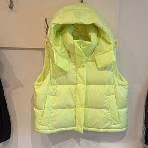 Lululemon Athletica Neon Yellow Puffer Vest